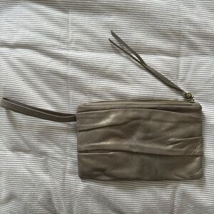 HOBO Taupe Leather Wristlet